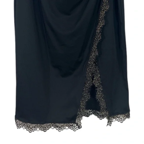 NWT Popilush Midi Skirts Lace Shapewear Split Satin High Waisted Bodycon Medium - Picture 8 of 9